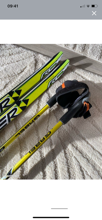 Used Fischer Skis skating FischerRCS 1.77m et bâtons 2025 bike — image 3 of 5