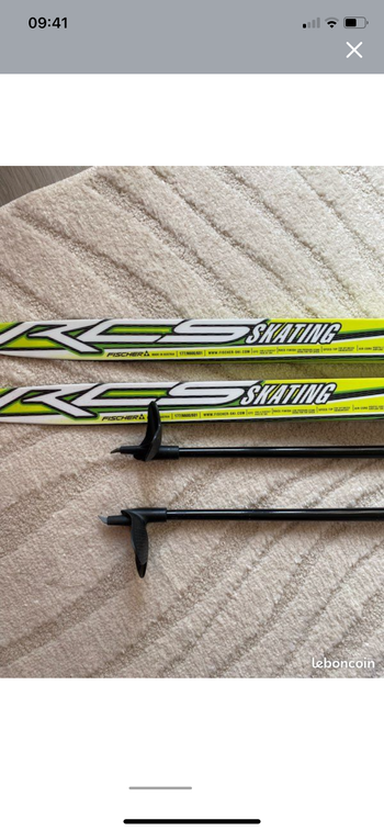 Used Fischer Skis skating FischerRCS 1.77m et bâtons 2025 bike — image 2 of 5