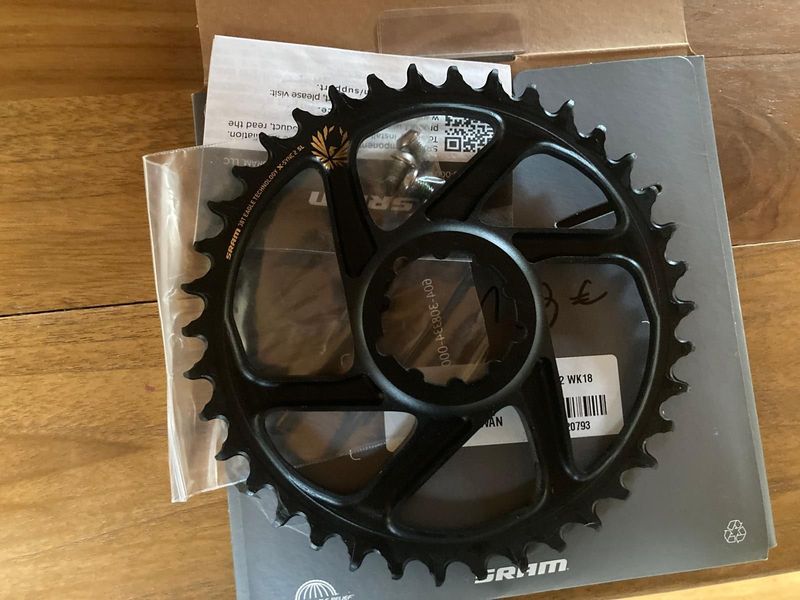 Używany Sram Eagle X-SYNC 2 SL 38T Direct Mount Chainring 6mm Offset Drivetrain & Pedals
