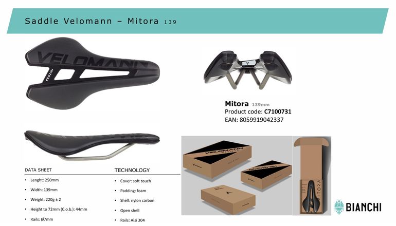 VELOMANN MITORA 139 HYPER CARBON サドル Velomann Mitora 139 Saddle - CICLIMATTIO