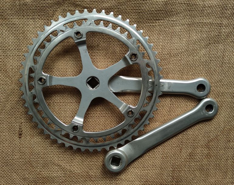 Used galli Criterium 52/43 Double Chainring Crankset 144BCD 170mm 1985 bike — image 5 of 6