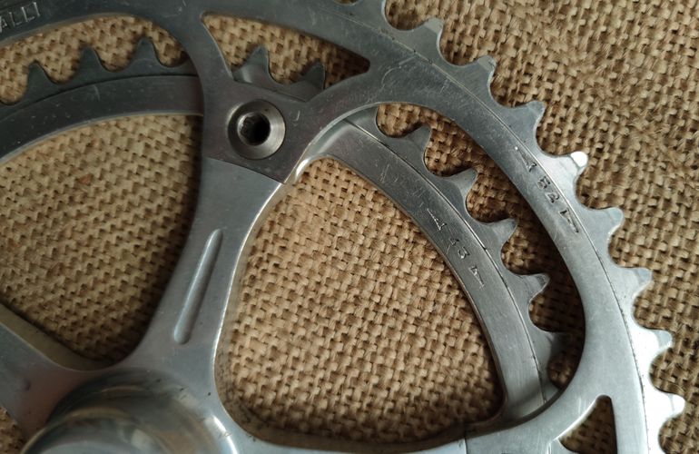 Used galli Criterium 52/43 Double Chainring Crankset 144BCD 170mm 1985 bike — image 4 of 6