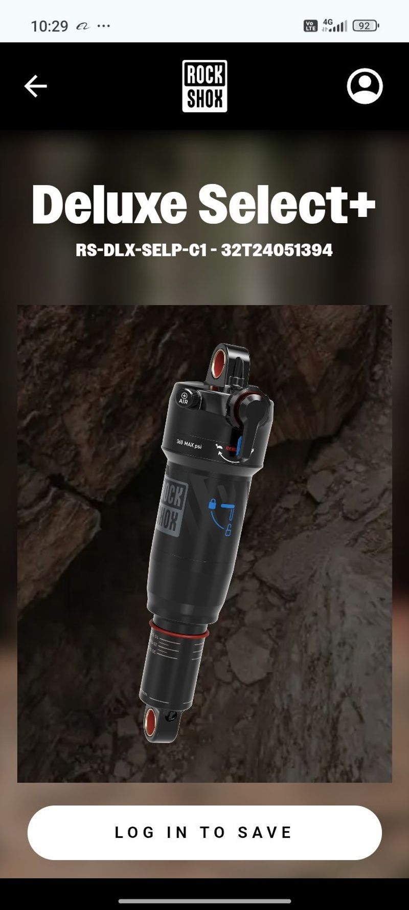 Tweedehands RockShox Deluxe select+ 185x52, 5 trunnion 2022 Rear Suspension