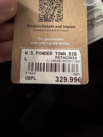 Used Patagonia Powder Town Bib bike