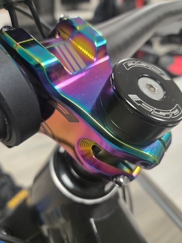 Used Fsa Gradient Team LTD Stem 35mm 0° Oil Slick bike — image 4 of 5