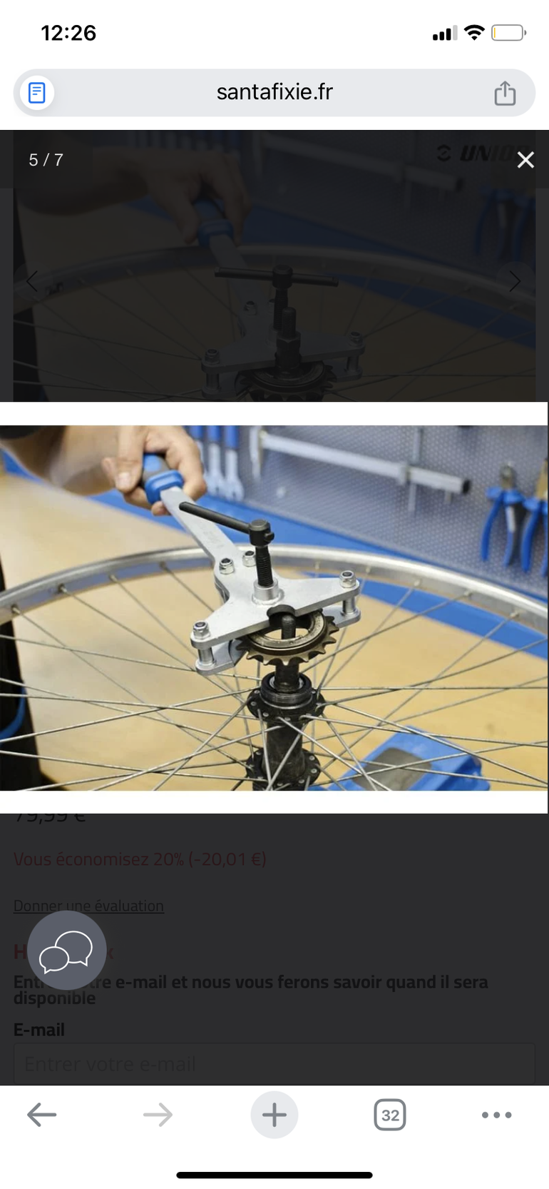 Used unior DÉMONTE ROUE LIBRE  1722/2BI UNIVERSEL bike — image 5 of 6