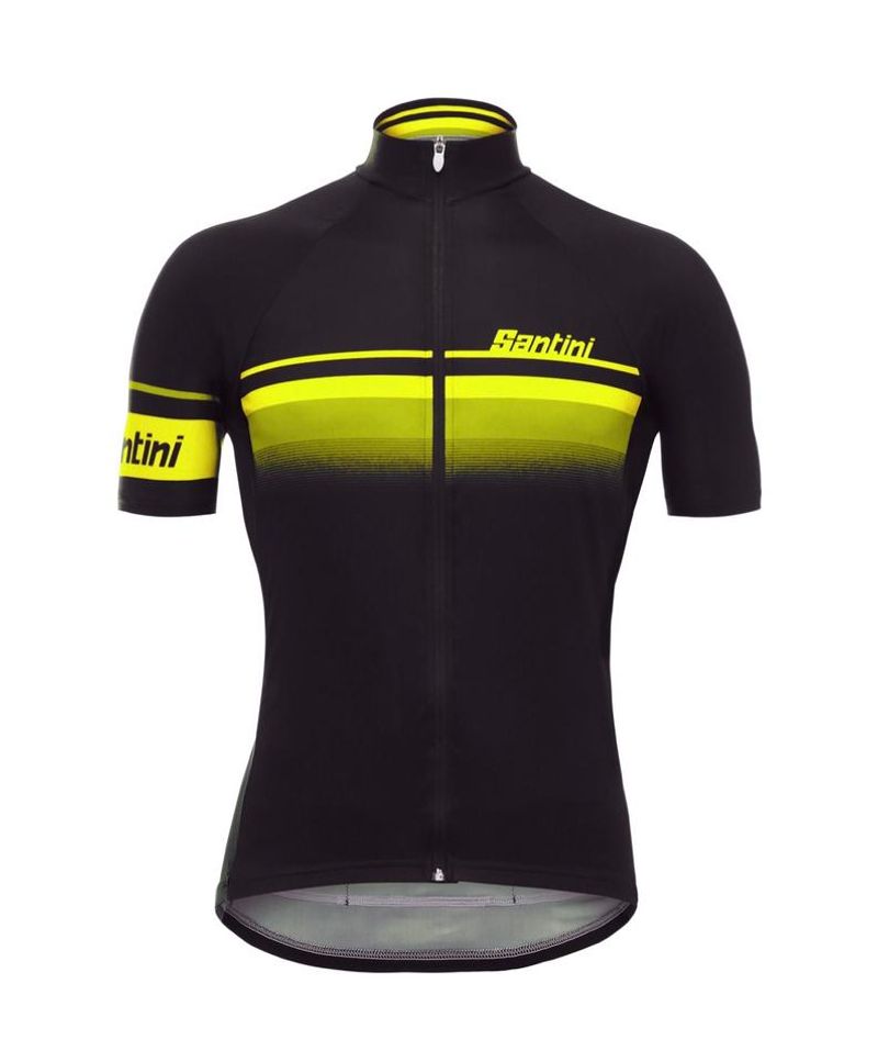 Santini Mare Jersey XL Schwarz Flu Yellow Cycling Clothing de segunda mano