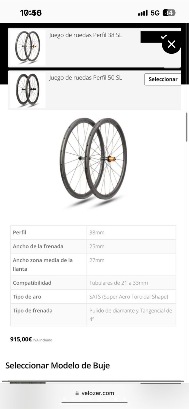 Used 2021 Velozer 38 SL Wheelset bike — image 7 of 8