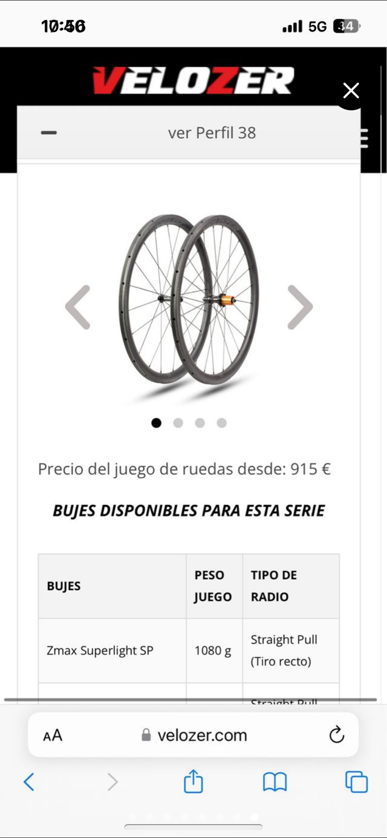 Used 2021 Velozer 38 SL Wheelset bike — image 8 of 8