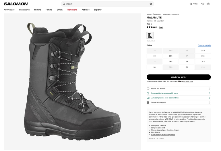 Salomon Malamute Snowboard Boots 43