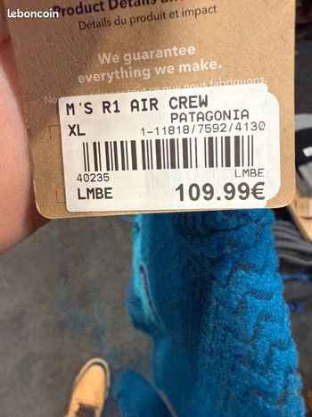 Used Patagonia Men's R1® Air Crewneck bike — image 2 of 3