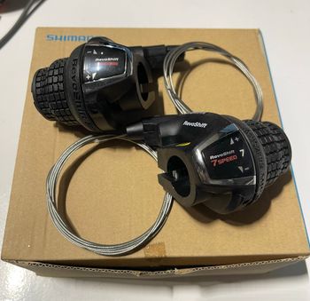 Used Shimano Tourney SL-RS35 3x7-speed RevoShift Shifters with Cables bike — image 2 of 3