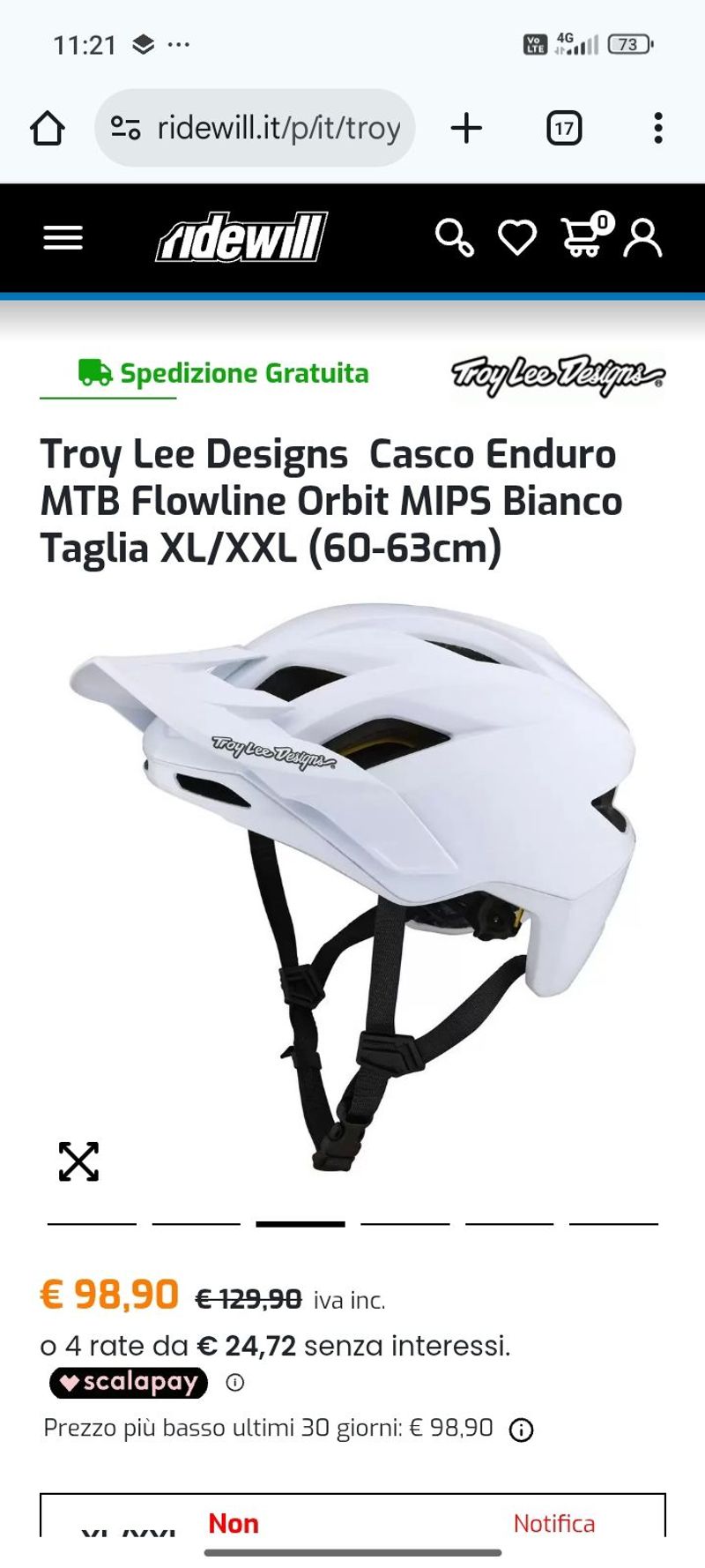 Troy Lee Designs Casco Enduro MTB Flowline Orbit MIPS Bianco XL/XXL Cycling Accessories usato