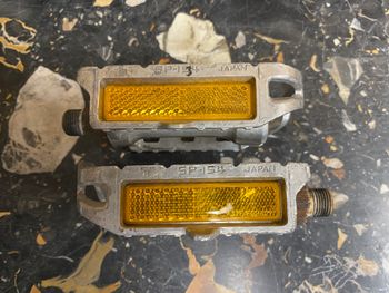 Used Sakae SP-154 Pedals 9/16" Silver Aluminum 1980 bike — image 6 of 8
