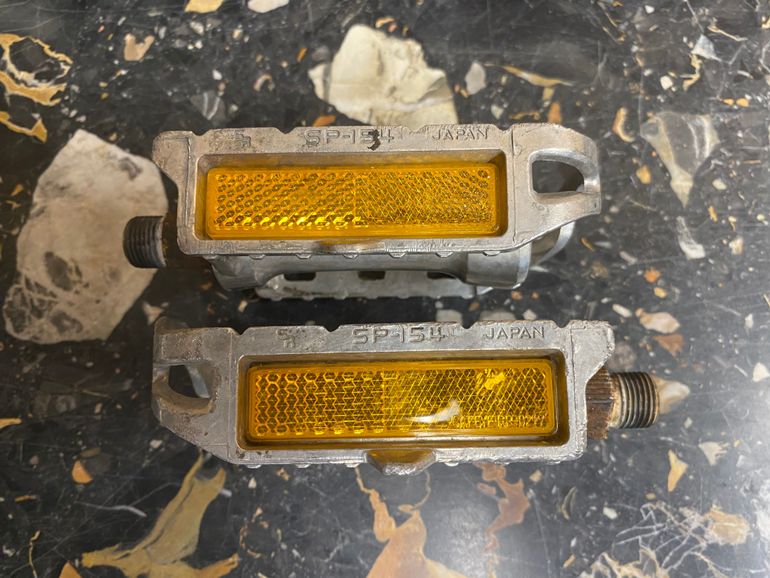 Used Sakae SP-154 Pedals 9/16" Silver Aluminum 1980 bike — image 6 of 8