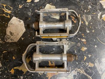 Used Sakae SP-154 Pedals 9/16" Silver Aluminum 1980 bike — image 2 of 8