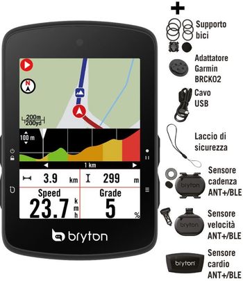 Bryton, Rider S510T with Heart Rate, Cadence and Speed Sensors
