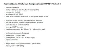 Fulcrum Racing Zero Carbon CMPTZN Disc Brake Wheelset bike d'occasion — image 8 sur 10