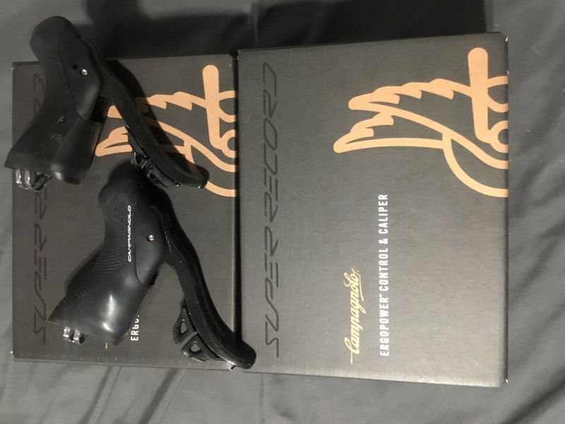 Used Campagnolo Super Record Wireless 12-Speed Ergopower Shifters Drivetrain & Pedals