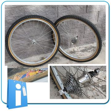 Mavic 221 UB Wheelset with Shimano Deore XT CS-M737 11/28t 8-speed Cassette and Onza Tires Wheels d'occasion