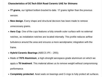 Bikone Road Ceramic Aero UAE Bottom Bracket for Shimano bike d'occasion — image 7 sur 7