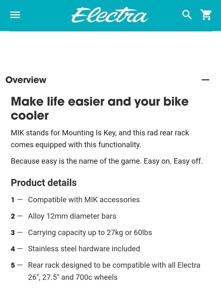 Used Electra Rear Rack 2023 bike — image 4 of 4