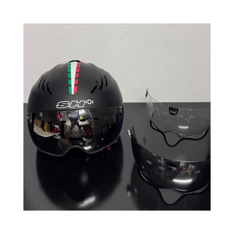 Gebrauchtes SH+ TriAghon Triathlon Helmet Black Flag 2023 Cycling Accessories