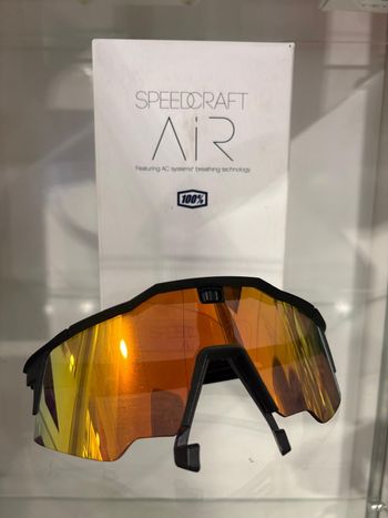 100%, Occhiali Speedcraft Air Soft Tact Black - Hiper Red Multilayer Mirror