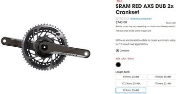 Used Sram RED AXS CRANKSET DUB E1 2025 bike — image 4 of 4