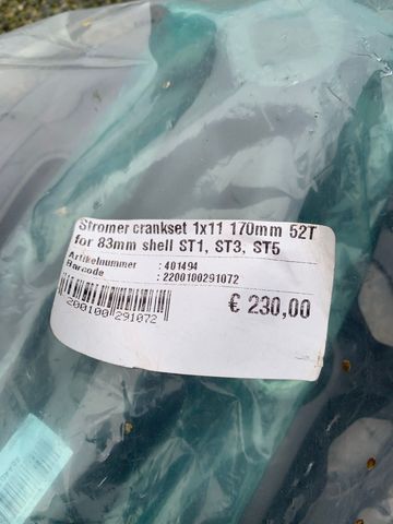 Stromer Crankset Assembly ST2 S 52T 170mm Drivetrain & Pedals usato