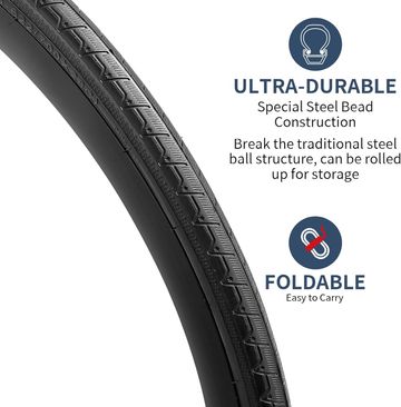 Tweedehands YunSCM Pack 2 Neumáticos Carretera 700x28C 2026 bike — afbeelding 3 van 8