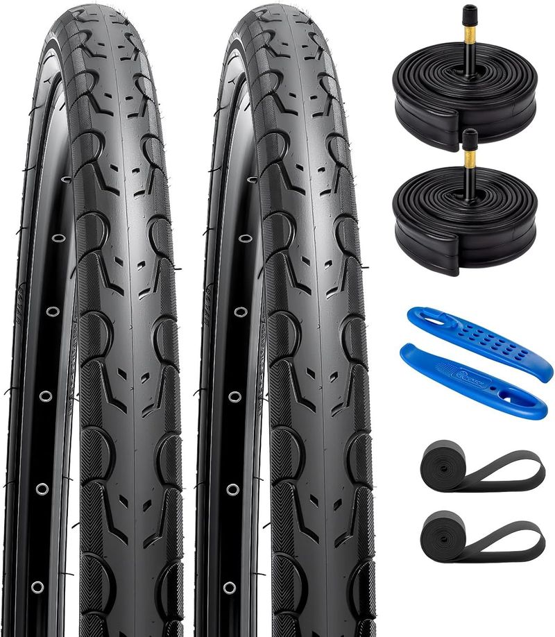 YunSCM Pack 2 Neumáticos 700x38C + 2 cámaras + 2 tiras + 2 desmontables 2026 Tyres & Tubes de segunda mano