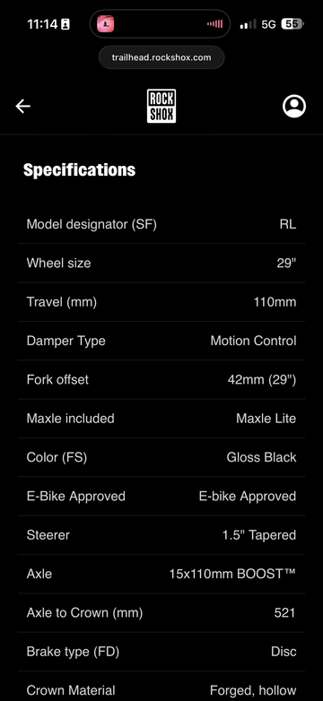 Używany RockShox Reba RL Fork bike — zdjęcie 6 z 7
