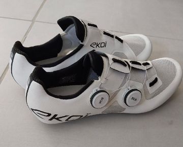 2025 EKOI Perf R4 LIGHT CARBON INSERT Bianco Cycling Shoes usato