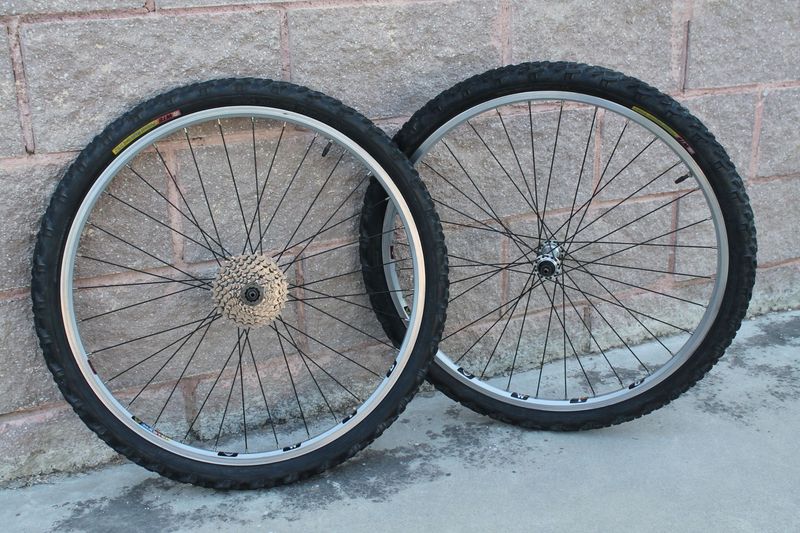 Used Wtb Retro 26" MTB Wheelset with Primal Raptor Tires and 8-speed Cassette Wheels