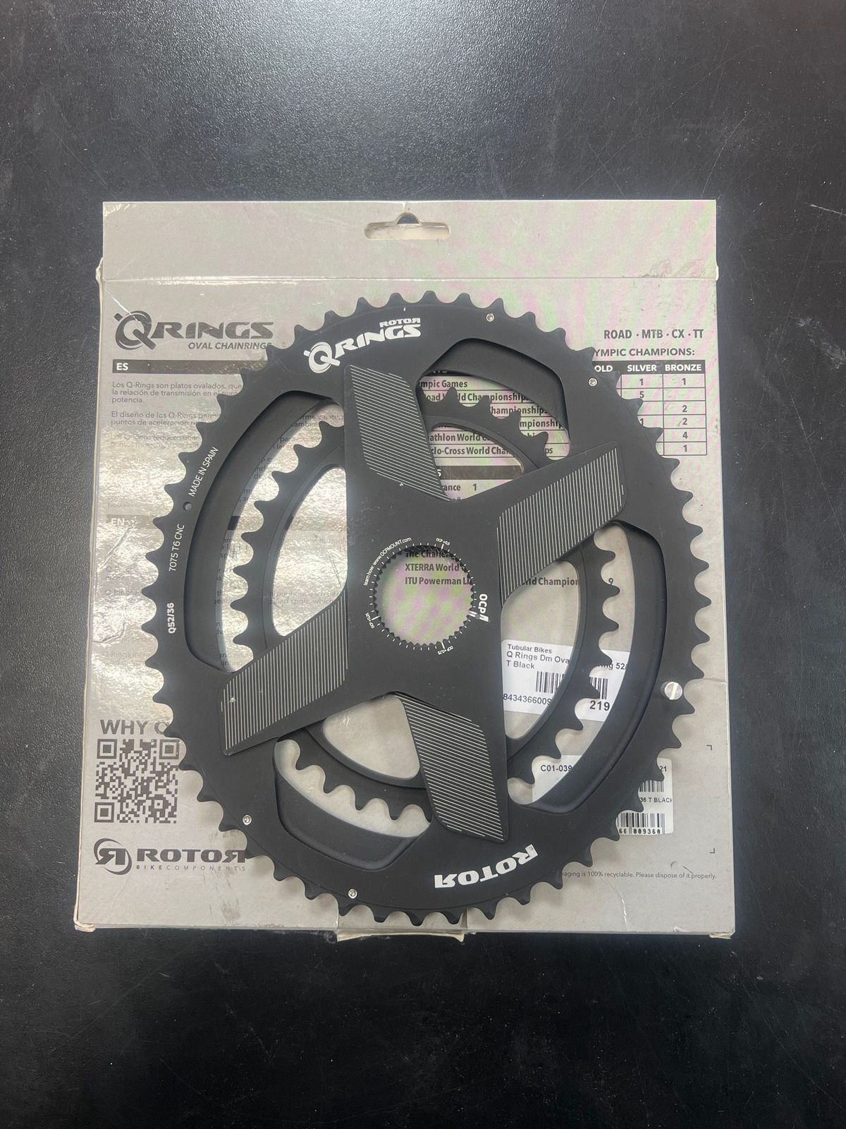 Rotor Q Rings DM Oval Chainring 52/36 T Black 2021