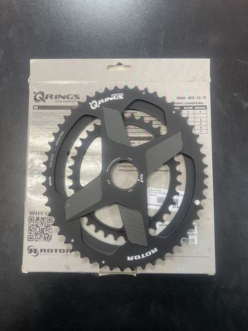Brugt Rotor Q Rings DM Oval Chainring 52/36 T Black 2021 Drivetrain & Pedals