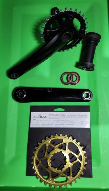 Sram, X1 Crankset w/ 32 tooth Absolute Black Oval Chainring