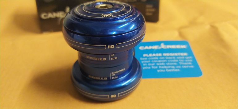 Used Cane Creek Very rare NOS CANE CREEK 110 34/28.6 EC34/30 Complete Headset Made in USA Blue bike — image 2 of 4