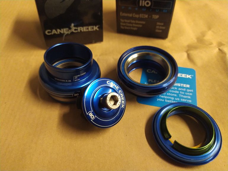 Used Cane Creek Very rare NOS CANE CREEK 110 34/28.6 EC34/30 Complete Headset Made in USA Blue bike — image 4 of 4