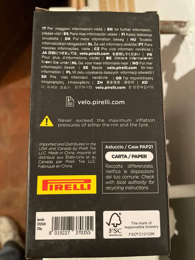 Used Pirelli Sportube 29” x 2.1/2.3 Presta 48mm bike — image 2 of 3