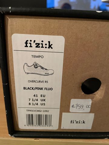 Gebrauchtes Fizik Tempo Overcurve R5 Size 41 EU Black/Pink Fluo Cycling Shoes
