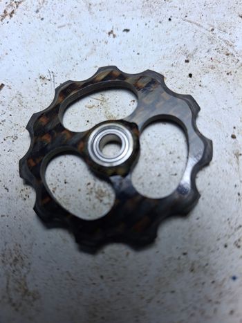 Used Shimano Carbon Fiber Full Bearing Rear Derailleur Pulleys bike — image 2 of 2