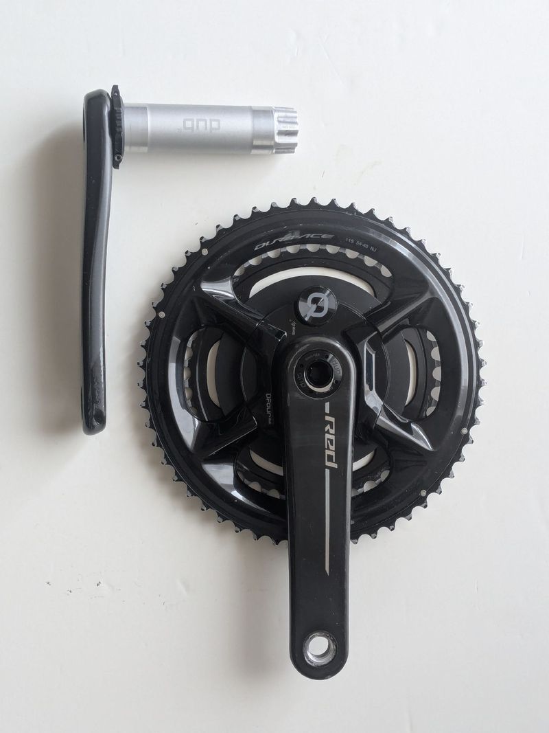 Used Sram QUARQ DFour Shimano Dura-Ace 54-40 Crankset 165mm Drivetrain & Pedals