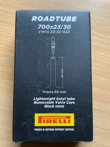 Tweedehands Pirelli Roadtube 700x23/30 Presta 60mm Tyres & Tubes