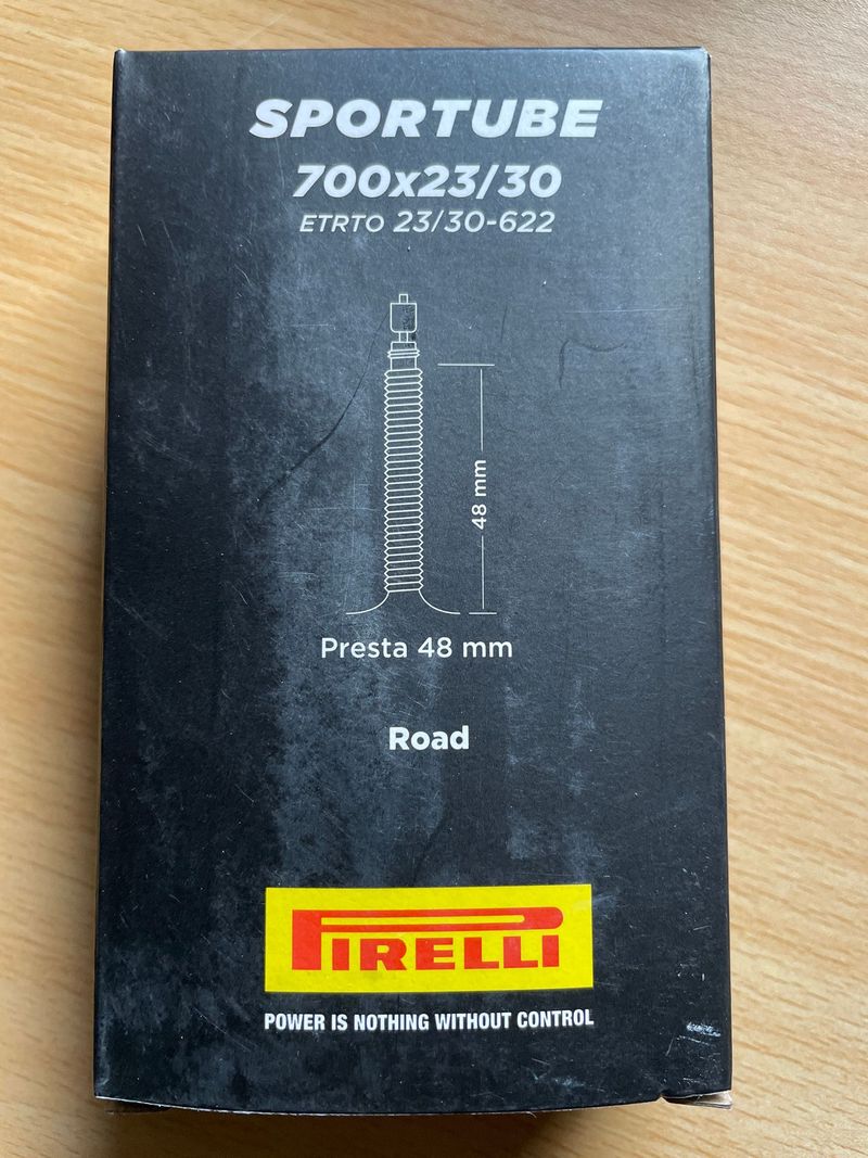 Used Pirelli Sportube 700x23/3023/30-622 Presta 48 mm Tyres & Tubes