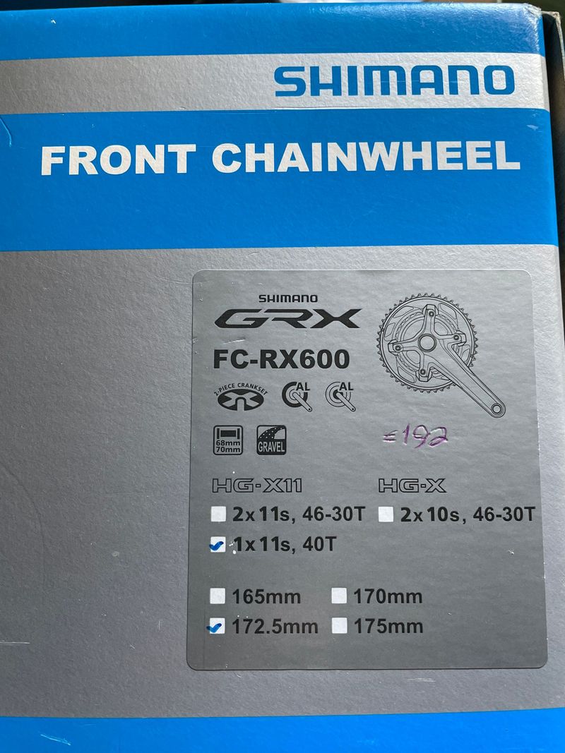 Gebrauchtes Shimano Front Chainwheel GRX FC-RX600 1x11s 40T 172.5mm Drivetrain & Pedals