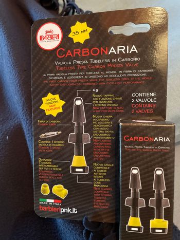 Used BARBIERI PNK Valvola Presta Tubeless Carbonio 35mm bike