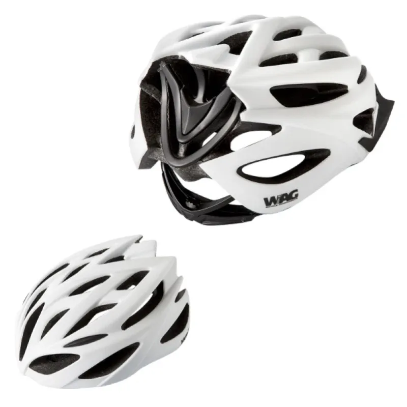 Tweedehands Wag Casco bici da corsa caschetto mtb unisex regolabile L 58-62 cm bianco nero 2024 Cycling Accessories