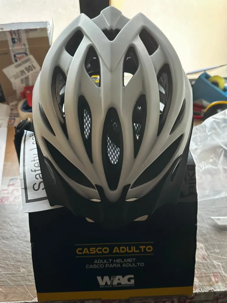 Used Wag Casco bici da corsa caschetto mtb unisex regolabile L 58-62 cm bianco nero 2024 bike — image 9 of 11